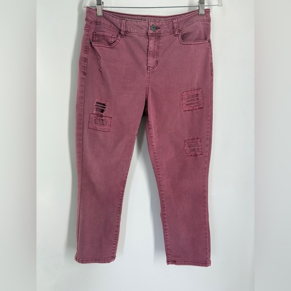 Vanilla Star Denim - Vanilla Star Juniors burgundy Mid Rise Crop Jeans -13